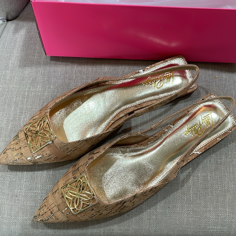 LILLY PULITZER, NIB, Brit, sling back shoe, SZ 10, absolutely gorgeous